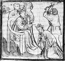 Clodomir Ier assiste à la décollation de Sigismond II de Burgondie - Grandes Chroniques de France à Valenciennes